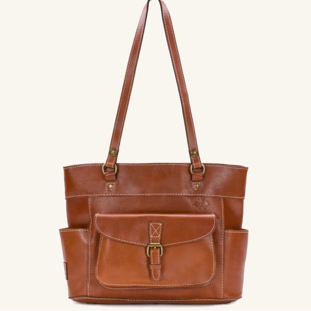 Patricia Nash Bag Bolsena Leather Shoulder Casual Country Western Boho Tan Med